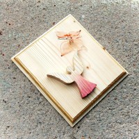 Drevený obraz Anjel s motýľom