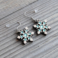Wooden Earrings Snowflake
