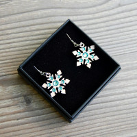 Wooden Earrings Snowflake