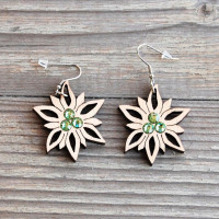 Wooden Earrings Edelweiss