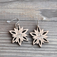 Wooden Earrings Edelweiss