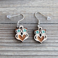 Wooden Earrings Owl