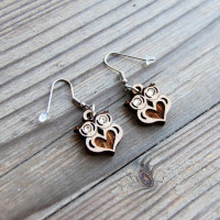 Wooden Earrings Owl