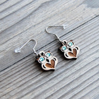 Wooden Earrings Owl