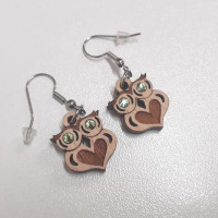 Wooden Earrings Owl