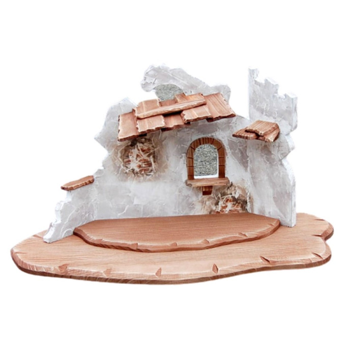 Drevený domec so svetlom pre Betlehem