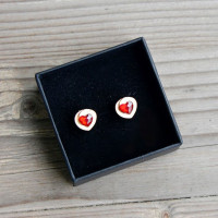 Wooden Heart Earrings