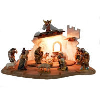 Drevený betlehem so svetlom