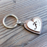 Drevený prívesok na kľúče Abeceda