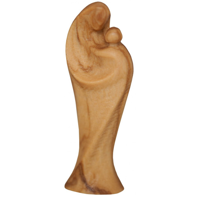 Meditačná Madona a dieťa (olivové drevo)