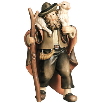 Shepherd with sheep on shoulder - Folk