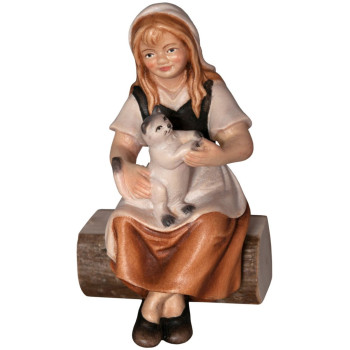 Girl sitting with cat - Folk