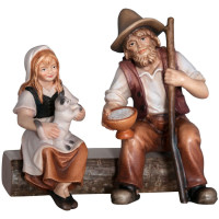 Girl with Shepherd on the bench - Folk
