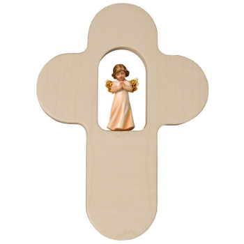 Childrens Crucifix with Angel praying 5 cm