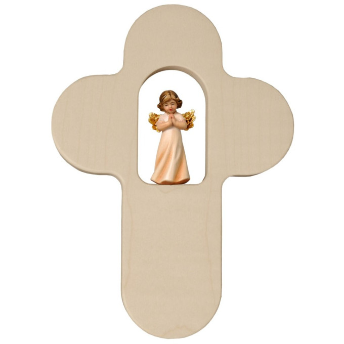 Childrens Crucifix with Angel praying 5 cm
