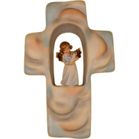 Detský krížik s oblakmi, anjelom a holubicou