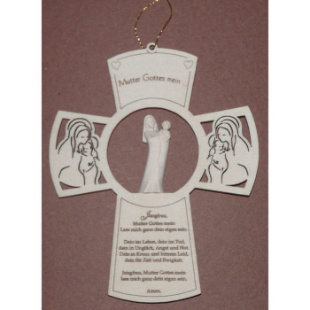 Cross with Virgin Mary and prayer