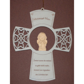 Cross with Guardian angel and prayer