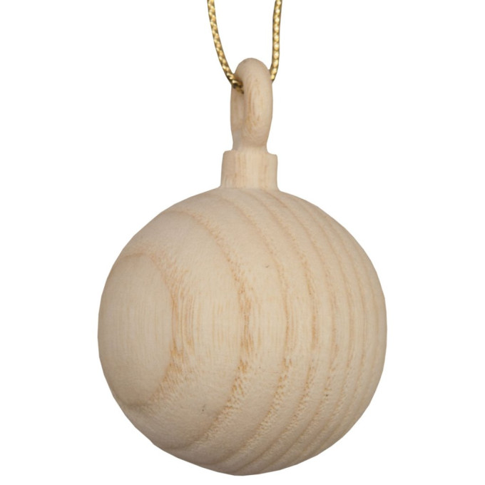 Rustikálna vianočná drevená guľa