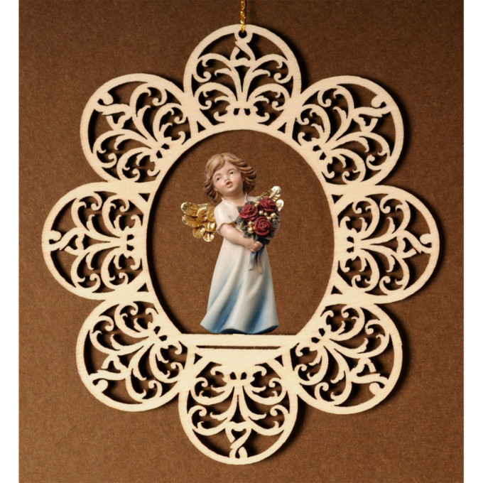 Ornament s anjelom a ružami