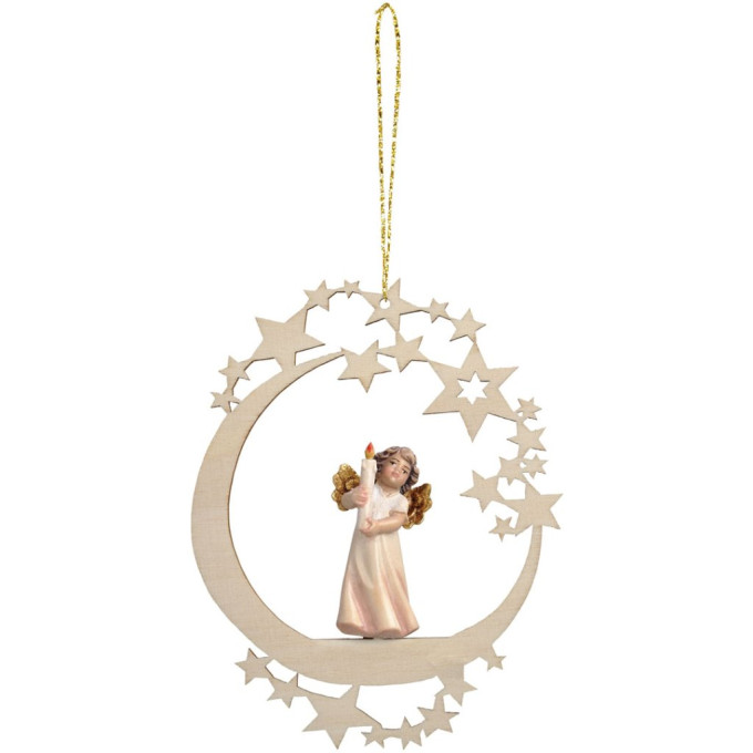 Mesiac s anjelom a sviečkou