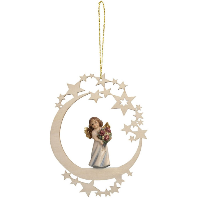 Mesiac s anjelom a ružami