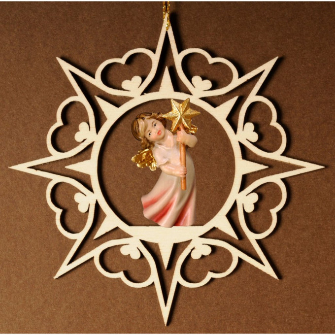 Srdcová hviezda s lietajúcim anjelom