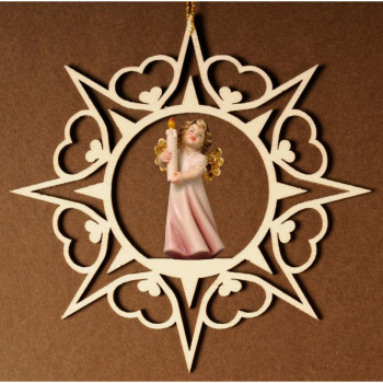 Srdcová hviezda s anjelom a sviečkou