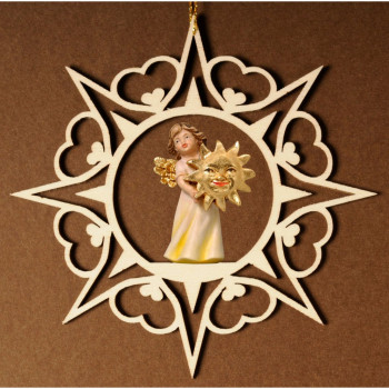 Srdcová hviezda s anjelom a slnkom