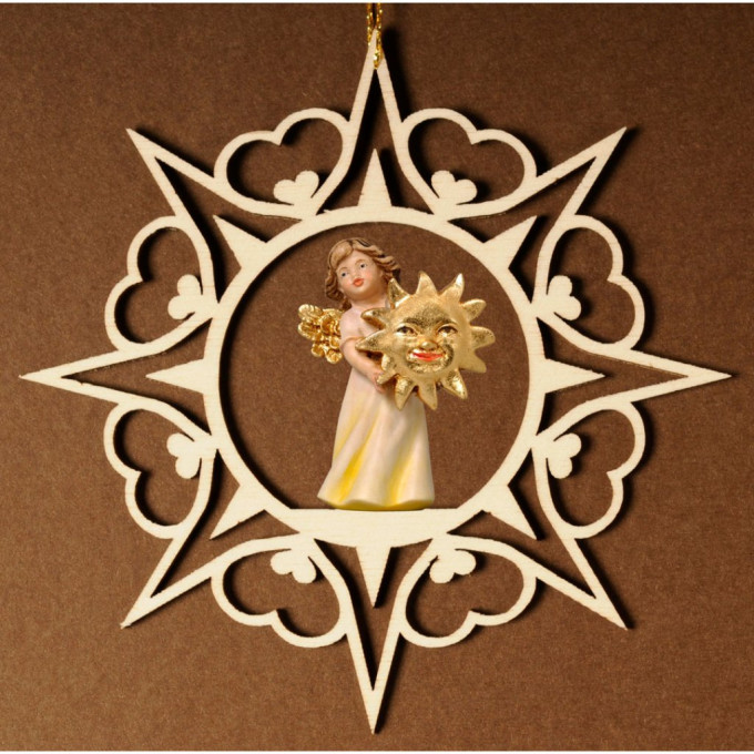 Srdcová hviezda s anjelom a slnkom