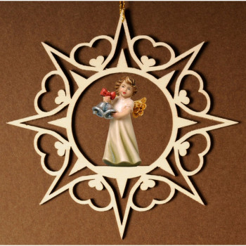 Srdcová hviezdas anjelom a zvončekami