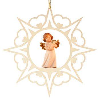 Srdcová hviezda s anjelom a holubicou