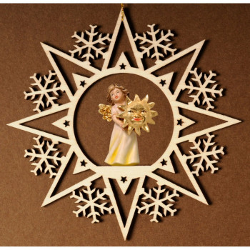 Krištáľová hviezda s anjelom a slnkom