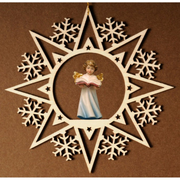 Krištáľová hviezda s anjelom a knihou