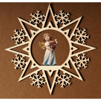 Krištáľová hviezda s anjelom a ružami