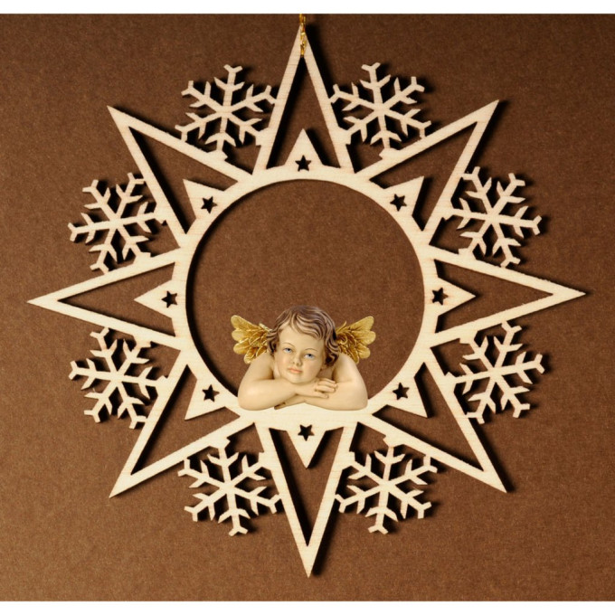 Krištáľová hviezda s anjelom Raffaelom