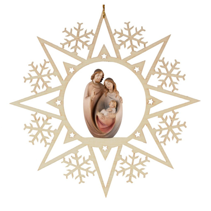 Krištáľová hviezda so Svätou rodinou