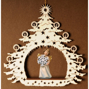 Vianočný stromček s anjelom a vločkou