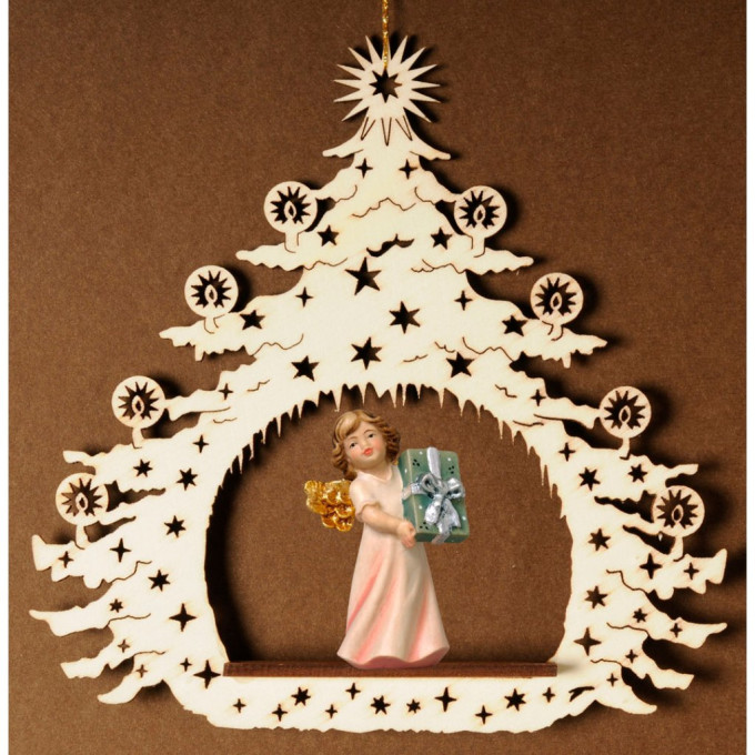 Vianočný stromček s anjelom a darčekom