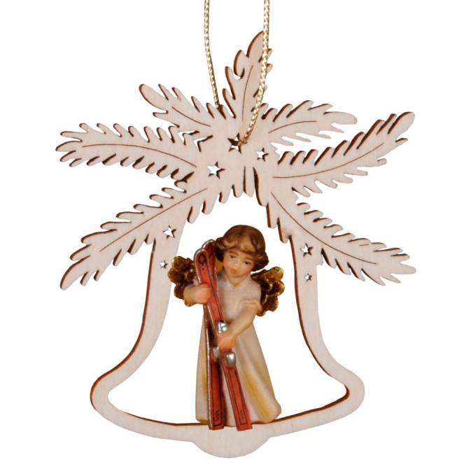 Zvonček s anjelom a lyžami