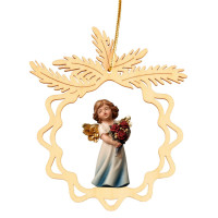 Okrúhla hviezda s anjelom a ružami