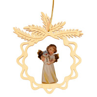 Okrúhla hviezda s anjelom a snehuliakom