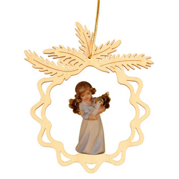 Okrúhla hviezda s anjelom a holubicou