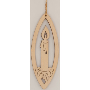 Drevená laserová dekorácia - Sviečka (10ks)