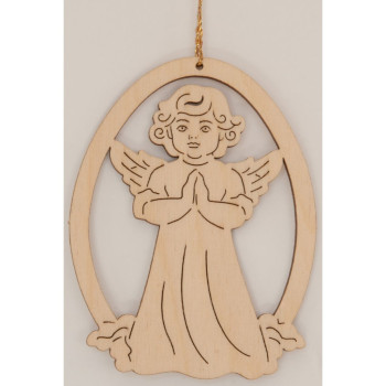 Drevená laserová dekorácia - Modliaci anjel (10ks)