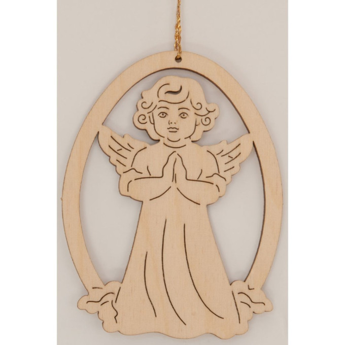 Drevená laserová dekorácia - Modliaci anjel (10ks)