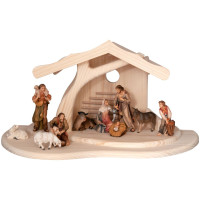 Moderný betlehem s domcom a 10 Tirolskými figúrkami