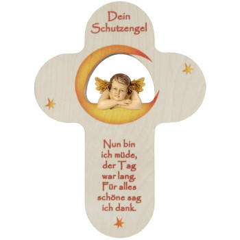 Children`s cross with moon and evening prayer