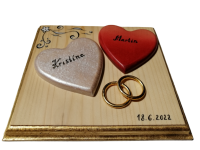 Svadobné srdcia Drevený obraz