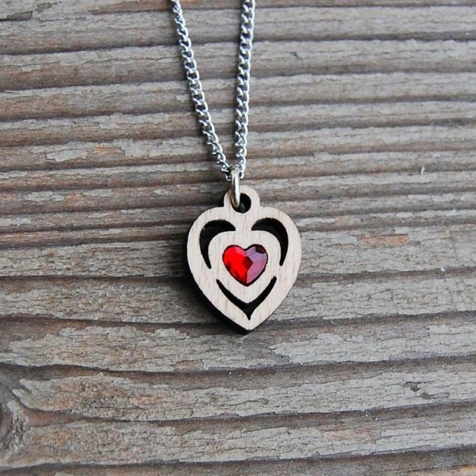 Red Heart pendant necklace